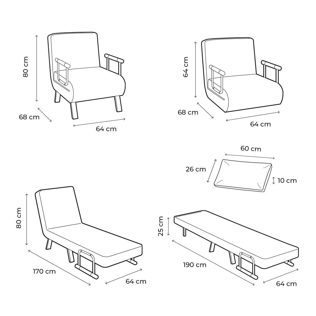 Sofá Cama Convertible Individual